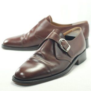 CIRO SCHIANO Cap Toe Monk Strap Slip-On, 12, Brown, Made in Italy